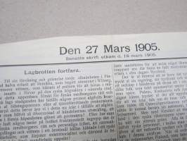 Den 27. Mars 1905 -sortokauden aikainen Tukholmassa julkaistu lehtinen