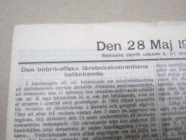 Den 28. Maj 1905 -sortokauden aikainen Tukholmassa julkaistu lehtinen