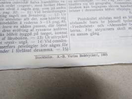 Den 28. Maj 1905 -sortokauden aikainen Tukholmassa julkaistu lehtinen