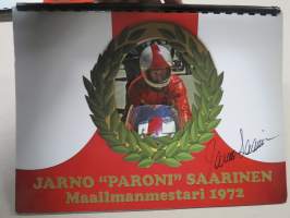 Jarno &quot;Paroni&quot; Saarinen maailmanmestari 1972 -kortti &amp; kuva-albumi nro 126 / 200