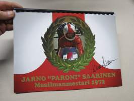 Jarno &quot;Paroni&quot; Saarinen maailmanmestari 1972 -kortti &amp; kuva-albumi nro 183 / 200