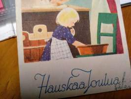 joulukortti Äiti ja lapsi leipomassa