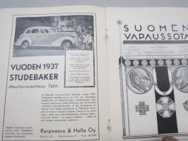 Suomen Vapaussota 1937 nr 2, kansikuva P.E. Svinhufvud, Studebaker mainos, Einar Vihma - Pommiretkiä Ruotsissa, Toivo Kuisma - Libausta rintamalle, Urho Ojamon matka