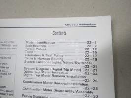 Honda XRV750N Shop Manual ADDENDUM -korjaamokirjan LISÄOSA