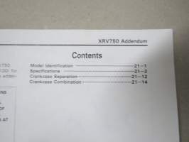 Honda XRV750M Shop Manual ADDENDUM -korjaamokirjan LISÄOSA