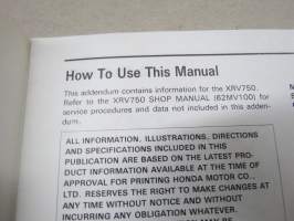 Honda XRV750M Shop Manual ADDENDUM -korjaamokirjan LISÄOSA