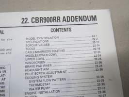 Honda CBR900RRw Shop Manual ADDENDUM -korjaamokirjan LISÄOSA