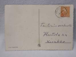 pääsiäiskortti Tiput, pääsiäismunat ja kukkakimppu v.1966