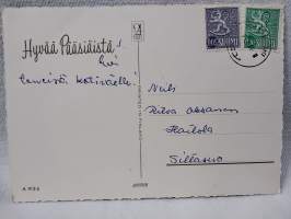 pääsiäiskortti Tipu korissa v.1966