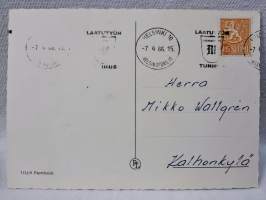 pääsiäiskortti Pääsiäiskori, tiput ja pääsiäismunat v. 1966
