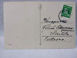 pääsiäiskortti Pupu soutaa, tiput perätuhdolla v.1954