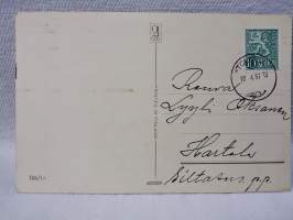 pääsiäiskortti Tiput ja munat kaivolla v.1957