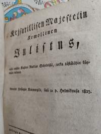 Kuninkaallisia ja keisarillisia julistuksia 1821-1823 -  32kpl