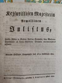 Kuninkaallisia ja keisarillisia julistuksia 1821-1823 -  32kpl