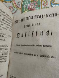 Kuninkaallisia ja keisarillisia julistuksia 1821-1823 -  32kpl