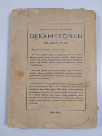 Dekamerone : toinen päivä ja siihen kuuluvat 10 kertomusta