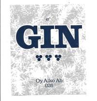 Gin  Alko nr 026 - viinaetiketti
