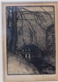 Frans Nyberg, Olavinlinna 1926, etsaus 22x19 cm