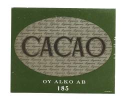 CacaoAlko nr 185  - liköörietiketti viinaetiketti