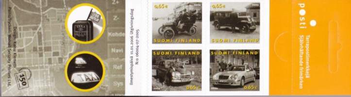 Suomi - Postimerkki/vihko 2006 -  Taksiliikenne V66 ** postituore (11.1.2006). LAPE 1764-1767. 4 x 0,65€.