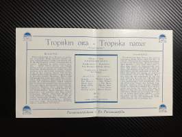 Tropiikin öitä -elokuvan käsiohjelma movie program
