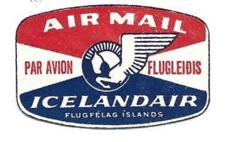 Iclandair  Air Mail  - kirjeensulkijamerkki