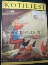 Kotiliesi 1935 nr 7 Huhtikuu 1935 (kansilehti Martta Wendelin) Vuoden 1935 kenkämallistoa esitellään. Ellinor Ivalon koti esitellään. Sinisukka -seurasta