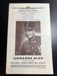 Tulista verta / Sjudande blod -käsiohjelma pääosissa / i huvudrollerna Hans Stuwe, Ursula Grabley - Max Gulstorff