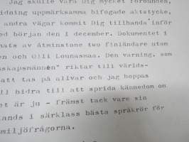Georg Henrik von Wright - nimikirjoitus, kirje Erik Wahlströmille (Hufvudstadsbladet), 26.11.1997 / autograph, signed letter to editor E. Wahlström