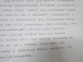 Georg Henrik von Wright - nimikirjoitus, kirje Erik Wahlströmille (Hufvudstadsbladet), 26.11.1997 / autograph, signed letter to editor E. Wahlström