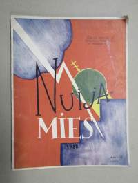 Nuijamies 1928 - Vaasan Sanomalehtimiesyhdistyksen kevätjulkaisu, kirjoittajinan mm. Erkki Vala, Hugo Vilpas, Mika Waltari (Pikkuveli), Elina vaara, kansi Eino Suova