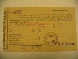 Kirjattu kirje lähetyskuitti 30.11.1896 A Tampere