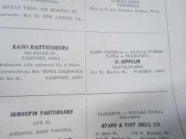 Ohion, Pensylvanian ja West Virginian Suomalaisen Raittiusliiton Kesäjulkaisu 1929