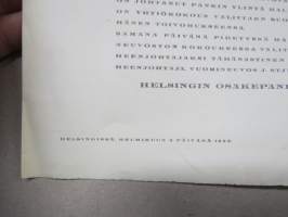Helsingin Osakepankki, ilmoitamme, että Sotamarsalkka Vapaaherra Mannerheim... oman toivomuksensa mukaisesti pyytää jäädä valitsematta pankin hallintoneuvostoon 1935