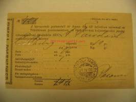 Kirjattu kirje lähetyskuitti 27.4.1896 Tampere