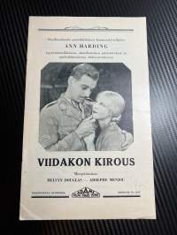 Viidakon kirous / Djungelns fördannelse -käsiohjelma pääosissa / i huvudrollerna Melvyn Douglas, Adolphe Menjou