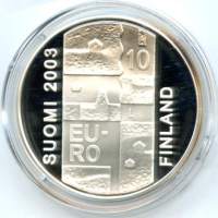10 euro 2003 Anders ChydeniusHopeaa / silver 27,4 g (925/1000). . pillerissä