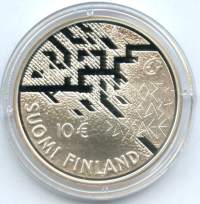 10 euro 2007 2007 Nordenskiöld Design Reijo Paavilainen  Hopeaa / silver 25.5 g (925/1000)   . pillerissä