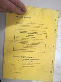 Sperry New Holland Hayliner 370 Baler (Twine &amp; wire tie models) issue 9/75 Service Parts Catalogue -varaosaluettelo