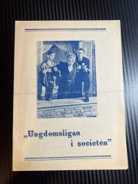 Nuorisoliiga Ylhäsöpiireissä / Ungdomsligan i societen -käsiohjelma pääosissa / i huvudrollerna Tri Trenkle, Rouva Beiry