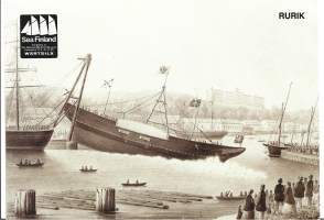 Rurik  Barque Paddle Frigate 1852  - laivaesite A5 koko  tekniset tiedot takana
