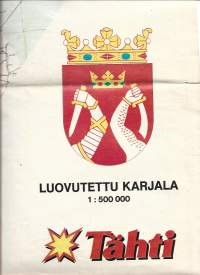 Luovutettu Karjala  kartta 80x55 cm , taitettu 30x20 cm kokoon