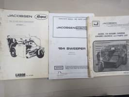 Jacobsen  Model 154 Rogers Sweeper Owner´s Manual &amp; Parts List -nurmikonlakaisukone / harjakone - käyttö-ohjekirja / varaosaluettelo