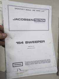 Jacobsen  Model 154 Rogers Sweeper Owner´s Manual &amp; Parts List -nurmikonlakaisukone / harjakone - käyttö-ohjekirja / varaosaluettelo
