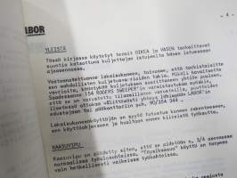 Jacobsen  Model 154 Rogers Sweeper Owner´s Manual &amp; Parts List -nurmikonlakaisukone / harjakone - käyttö-ohjekirja / varaosaluettelo