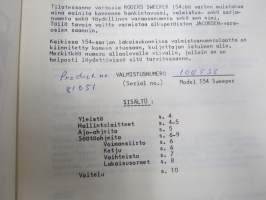 Jacobsen  Model 154 Rogers Sweeper Owner´s Manual &amp; Parts List -nurmikonlakaisukone / harjakone - käyttö-ohjekirja / varaosaluettelo