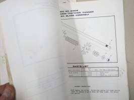 Jacobsen  Model 154 Rogers Sweeper Owner´s Manual &amp; Parts List -nurmikonlakaisukone / harjakone - käyttö-ohjekirja / varaosaluettelo