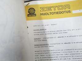 Zetor huoltotiedotteita, kansio