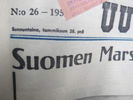 Uusi Suomi numerot 28.1-5.2.1951 Sotamarsalkka Mannerheim kuollut, hautajaiset - 9 peräkkäistä lehteä kuolemasta hautajaisiin