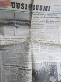Uusi Suomi numerot 28.1-5.2.1951 Sotamarsalkka Mannerheim kuollut, hautajaiset - 9 peräkkäistä lehteä kuolemasta hautajaisiin